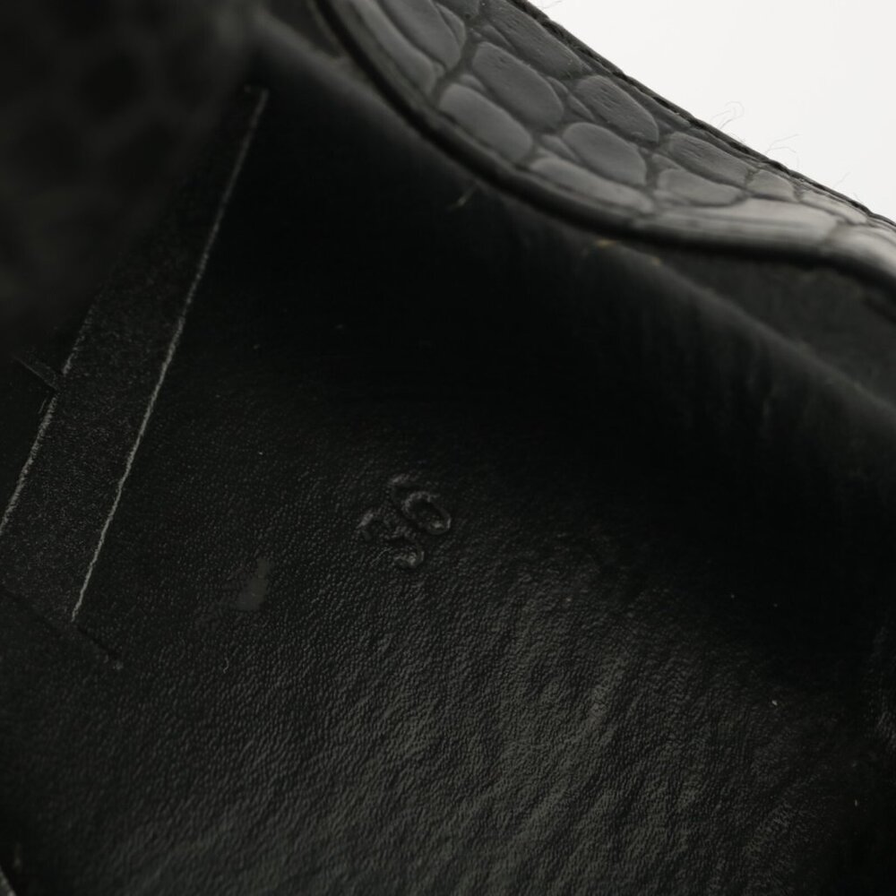 Zara Womens Sandal Size 36 6 Black Croc Strappy Flat Casual Sporty Shoe Vegan - Picture 10 of 11